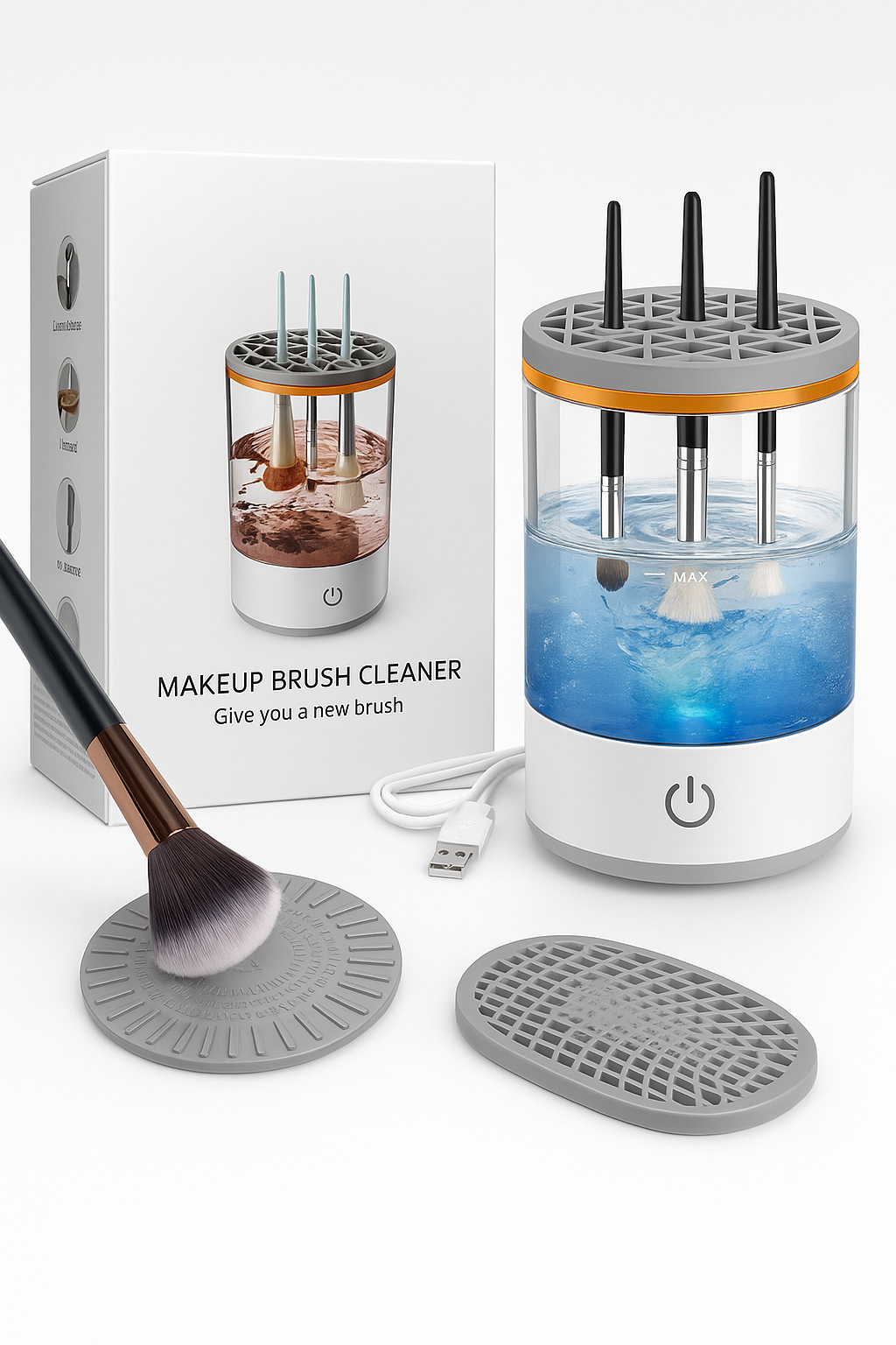 Electric Makeup Brush Cleaner with Automatic & Manual Cleaning Modes