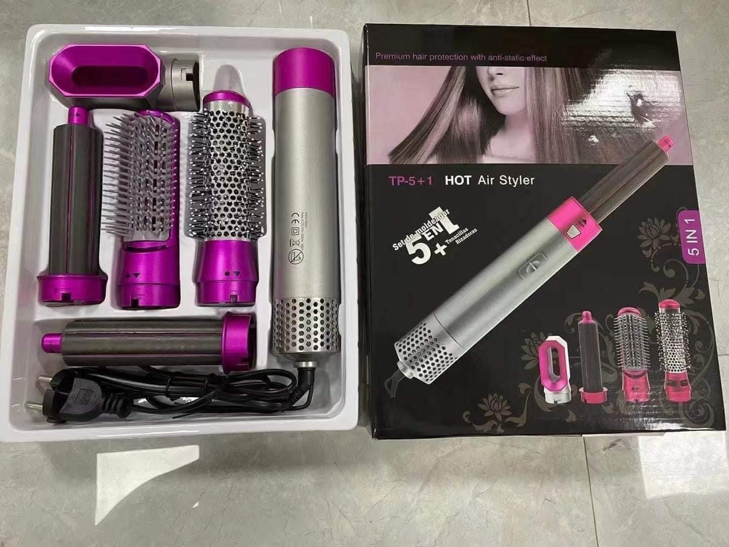 5-in-1 Hot Air Hair Dryer and Curler – Multi-Function Tool Set