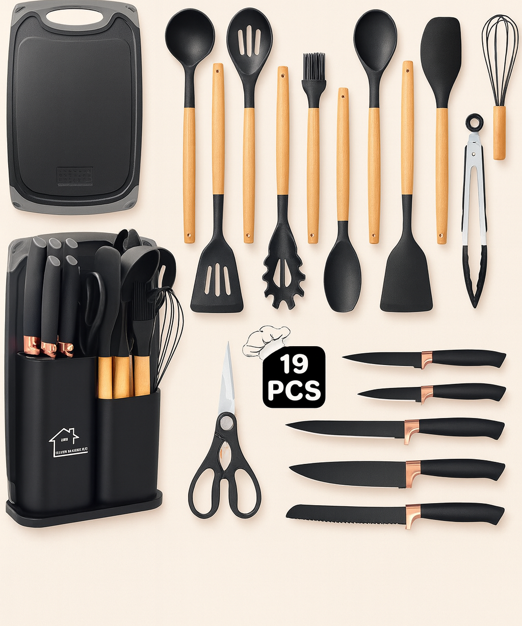 19 Pcs Kitchen Utensil Set Non Stick Cooking Tools Silicone Accessories