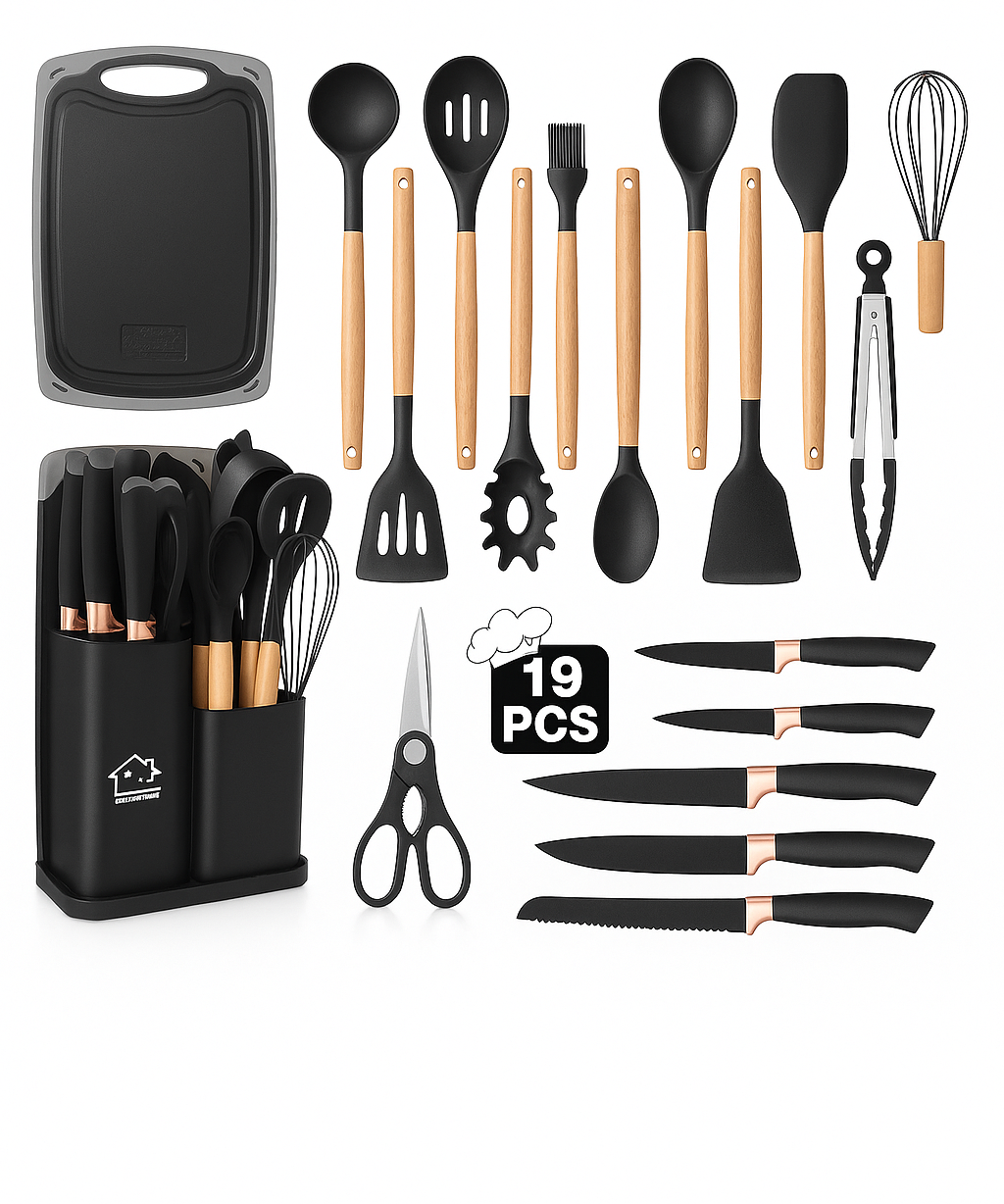 19 Pcs Kitchen Utensil Set Non Stick Cooking Tools Silicone Accessories