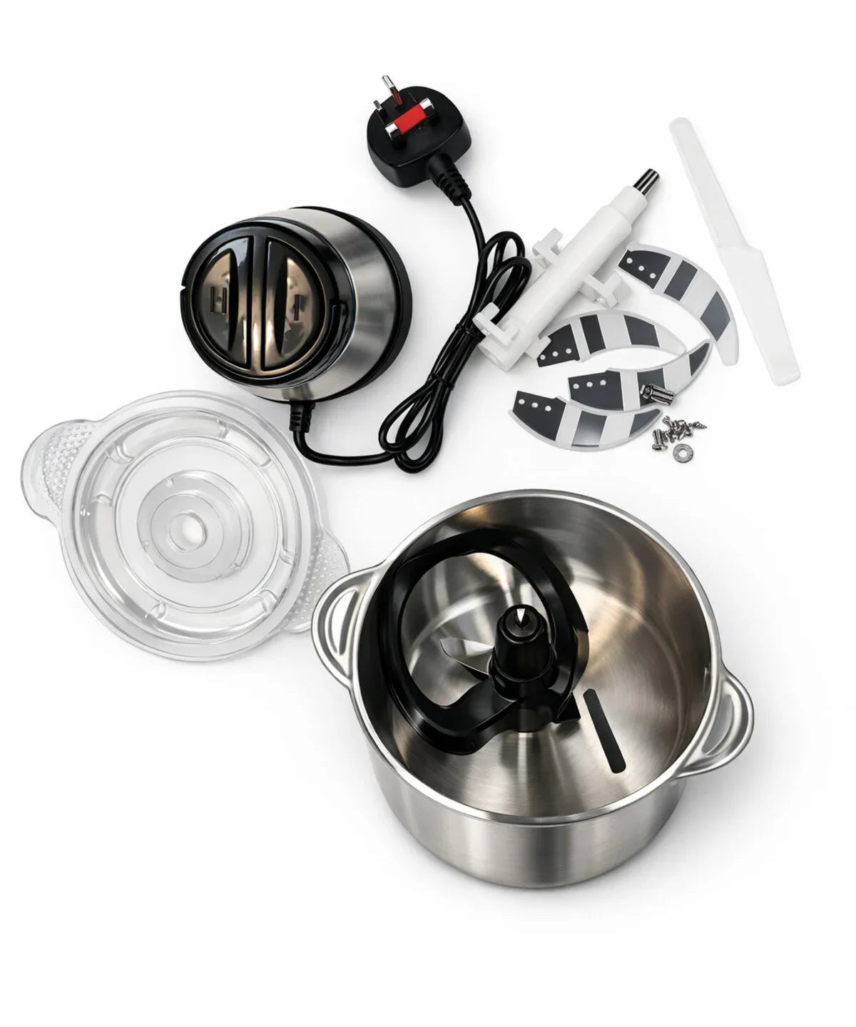 Electric Food Chopper Stainless Steel Double Blade Kitchen Grinder