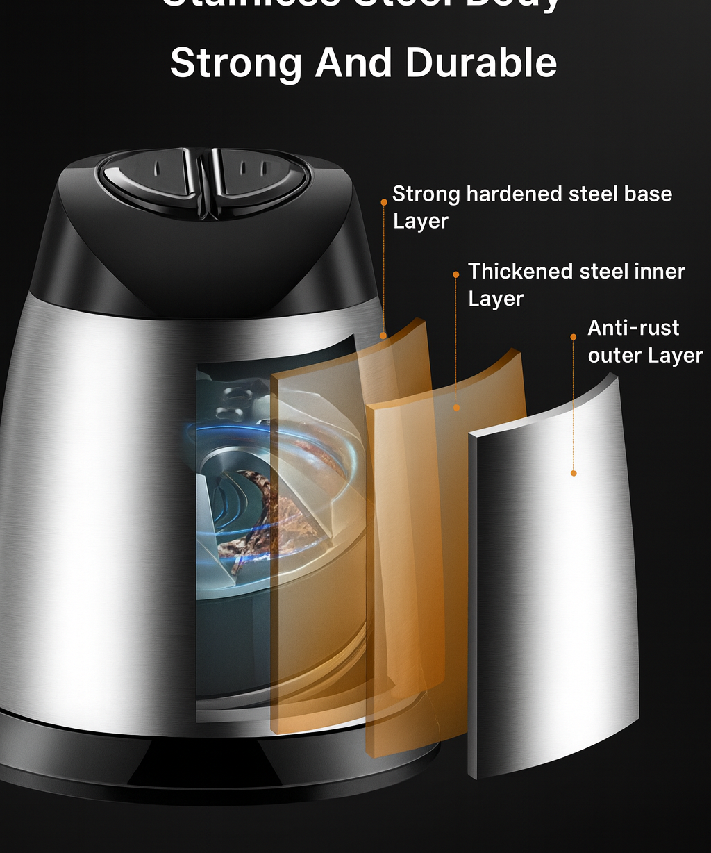 3L Electric Food Chopper Stainless Steel Double Blade Kitchen Grinder