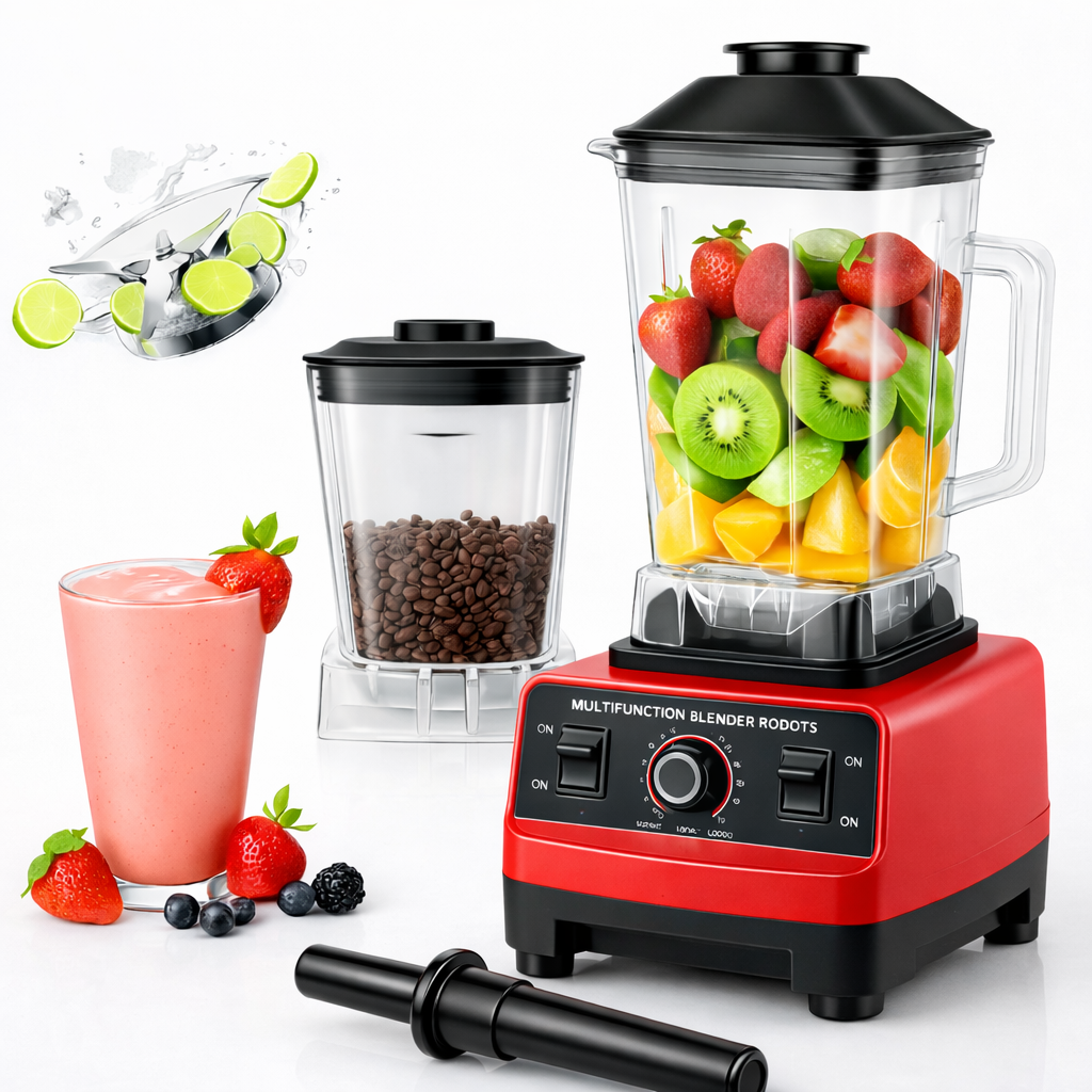 Double Jar High Power Kitchen Blender 4500W for Juice, Ice, Soy Milk & Soup