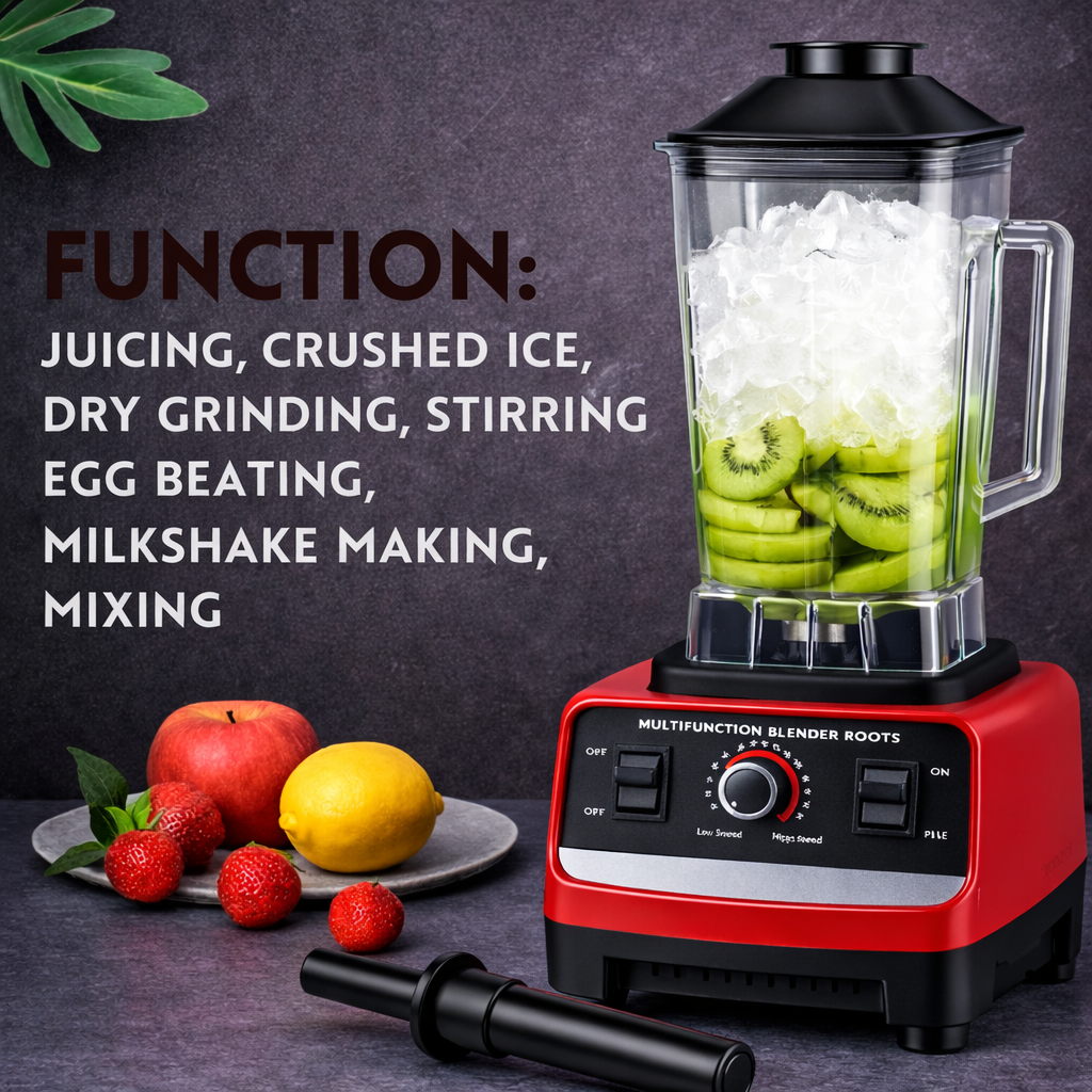 Double Jar High Power Kitchen Blender 4500W for Juice, Ice, Soy Milk & Soup