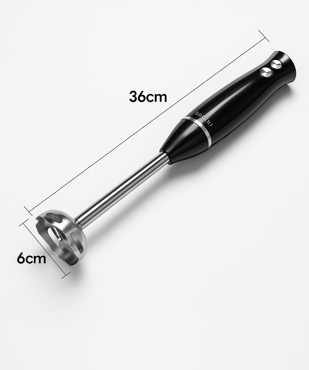 4-in-1 Hand Blender Set 500W with Chopper, Whisk & Beaker