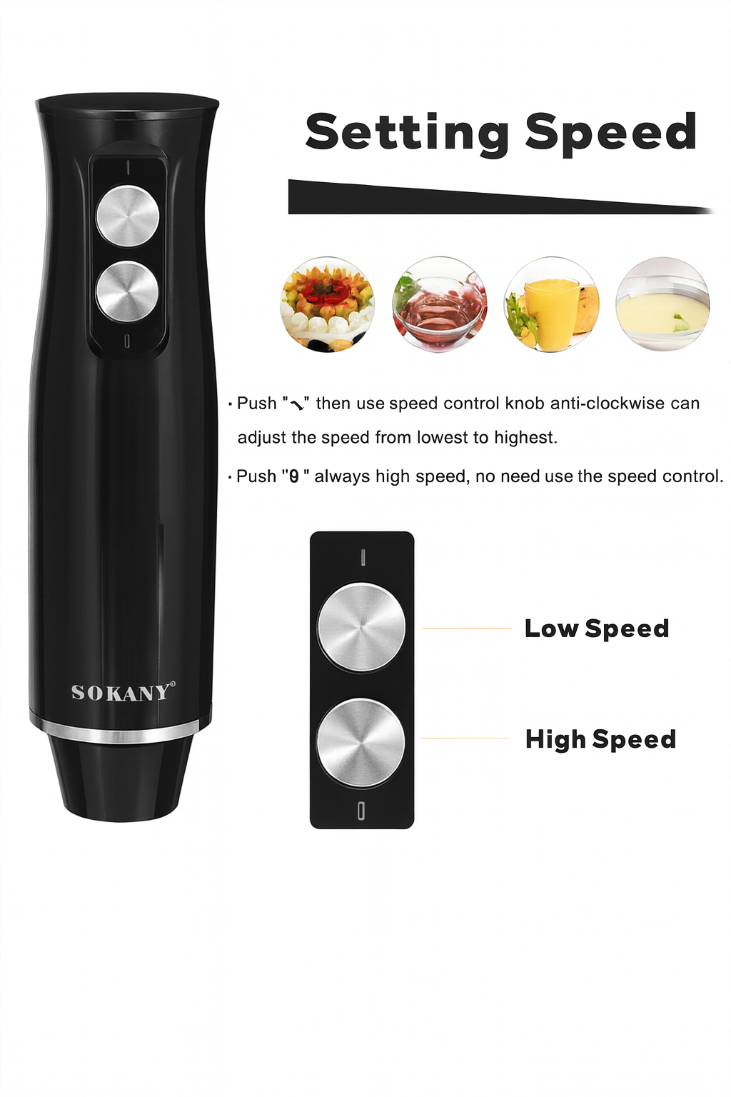 4-in-1 Hand Blender Set 500W with Chopper, Whisk & Beaker