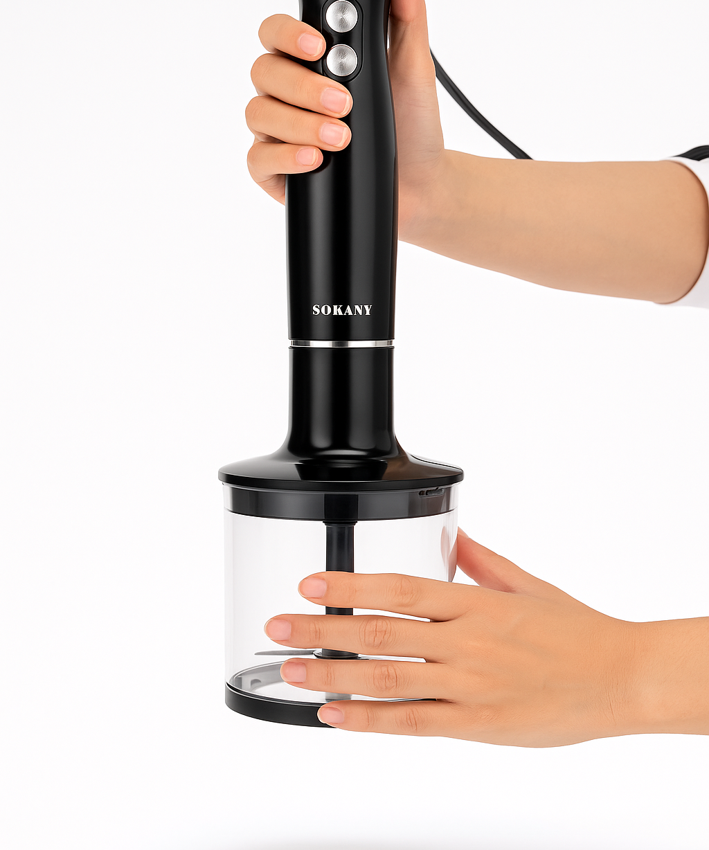 4-in-1 Hand Blender Set 500W with Chopper, Whisk & Beaker