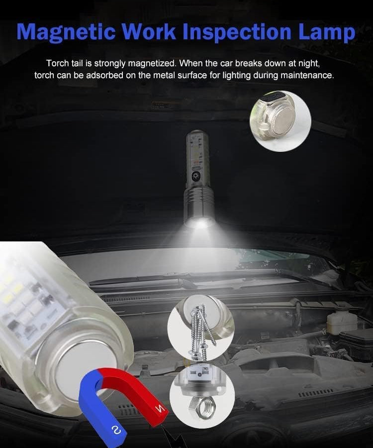 Powerful Multi-function Rechargeable lens Flashlight