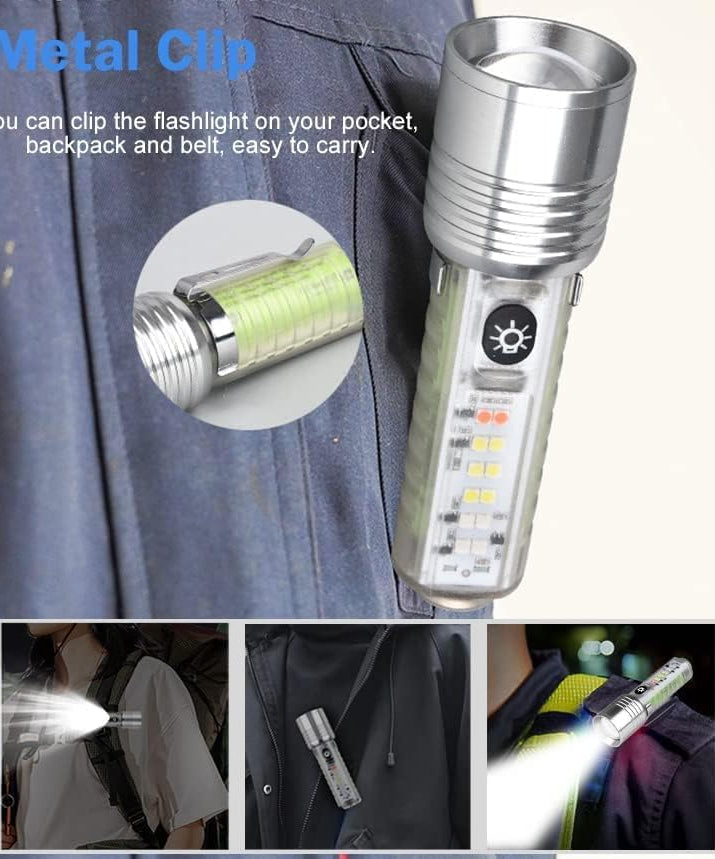 Powerful Multi-function Rechargeable lens Flashlight