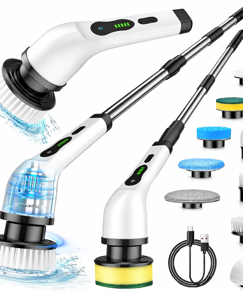 9 in 1 Electric Cleaning Brush Set for Kitchen Bathroom Car Detailing