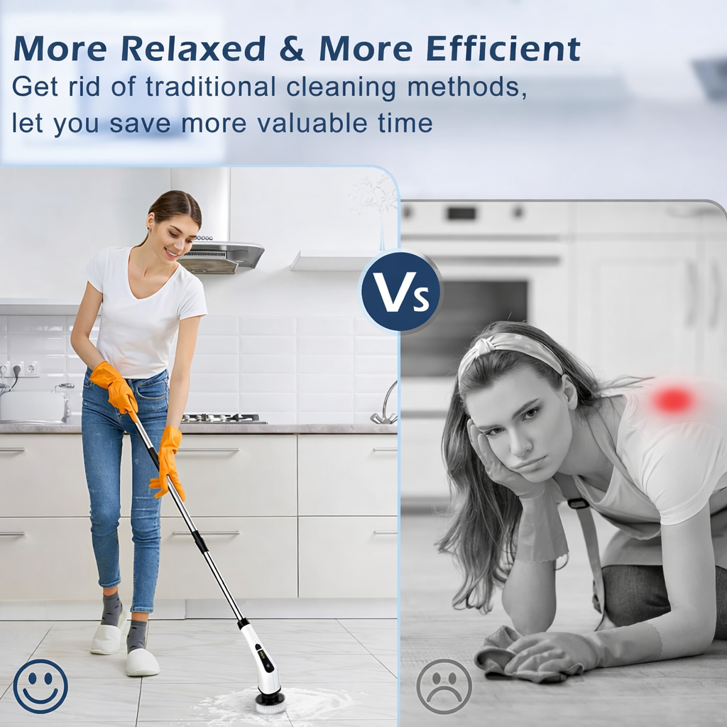 9 in 1 Electric Cleaning Brush Set for Kitchen Bathroom Car Detailing