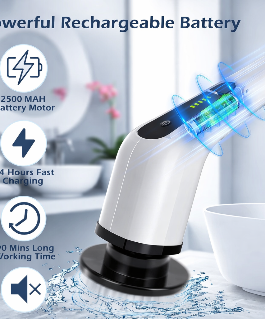 9 in 1 Electric Cleaning Brush Set for Kitchen Bathroom Car Detailing