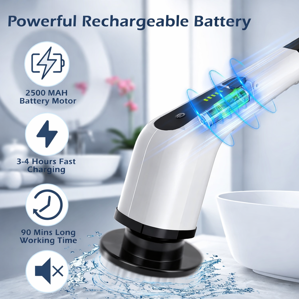 9 in 1 Electric Cleaning Brush Set for Kitchen Bathroom Car Detailing