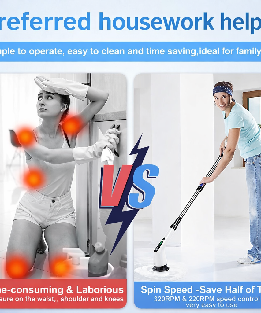 9 in 1 Electric Cleaning Brush Set for Kitchen Bathroom Car Detailing