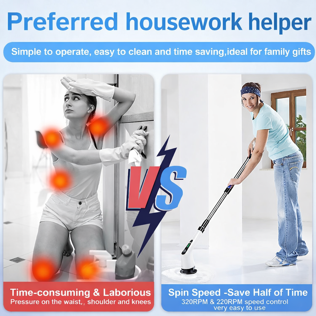 9 in 1 Electric Cleaning Brush Set for Kitchen Bathroom Car Detailing