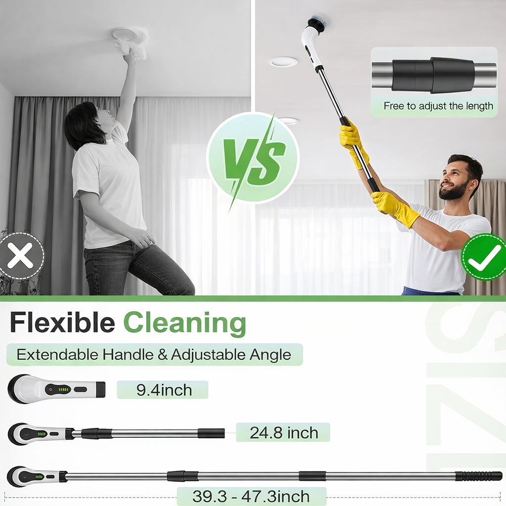 9 in 1 Electric Cleaning Brush Set for Kitchen Bathroom Car Detailing