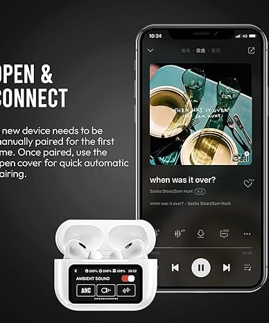 Airoods Pro Wireless With ANC/ENC Touch Control/Display