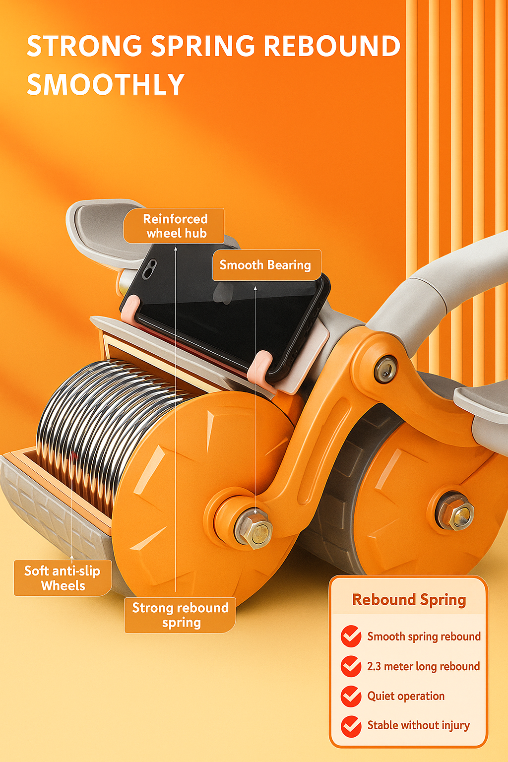 Ab Roller Double Wheel Exercise Fitness Core Training Tool