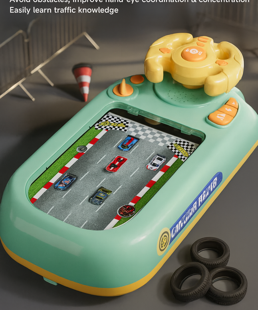 Car Adventure Track Set Interactive Toy with Mini Cars and Obstacles