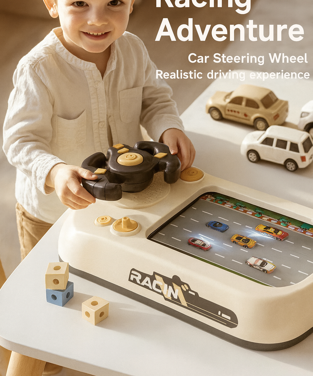 Car Adventure Track Set Interactive Toy with Mini Cars and Obstacles