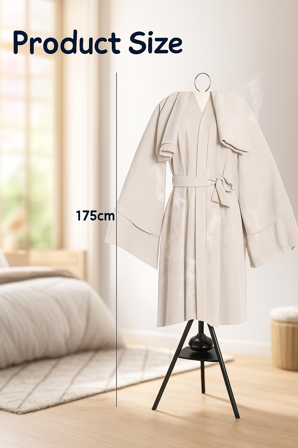Standing Garment Steamer Rack with Built-in Hanger