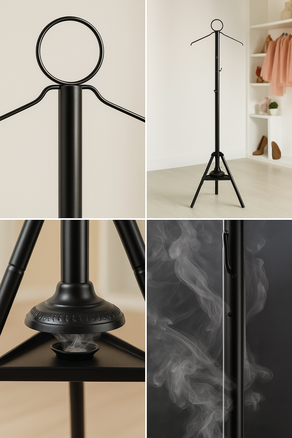 Standing Garment Steamer Rack with Built-in Hanger