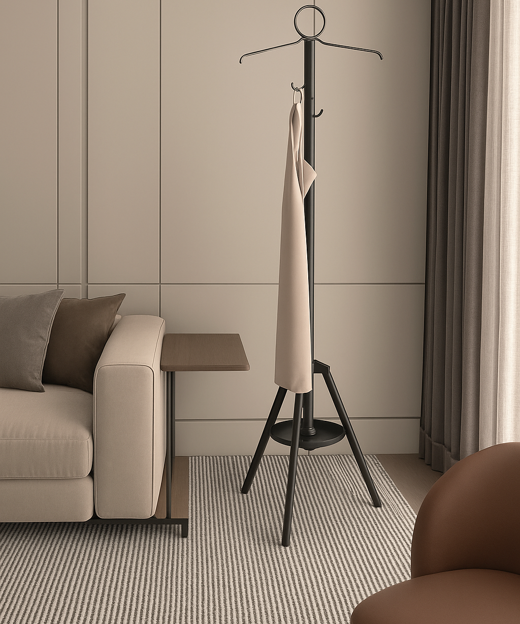 Standing Garment Steamer Rack with Built-in Hanger