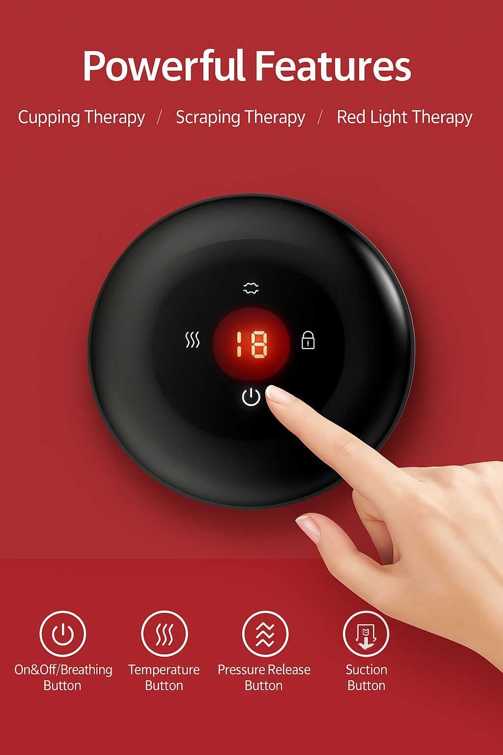 Intelligent Breathing Cupping Massager with Heat & Suction