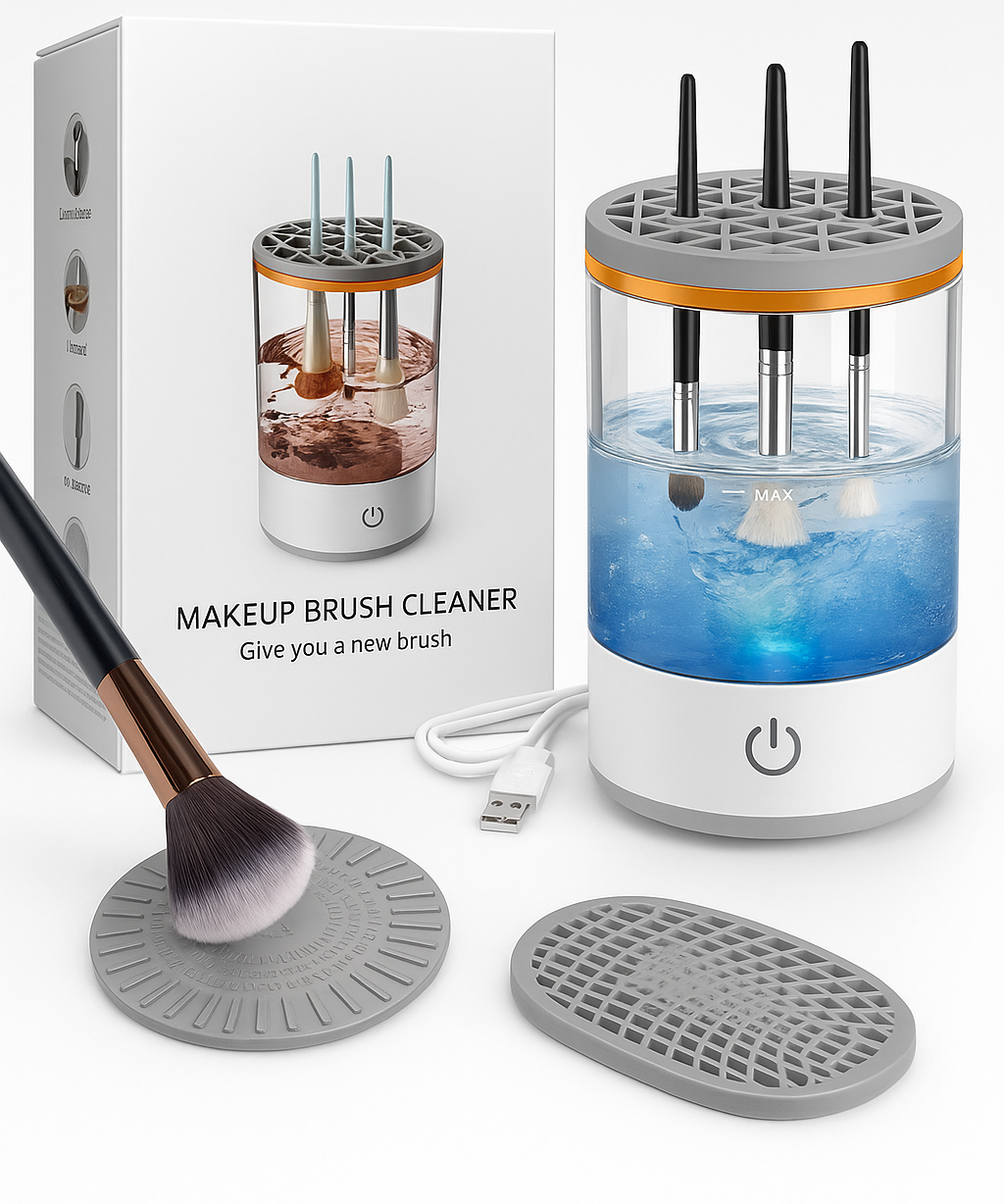 Electric Makeup Brush Cleaner with Automatic & Manual Cleaning Modes