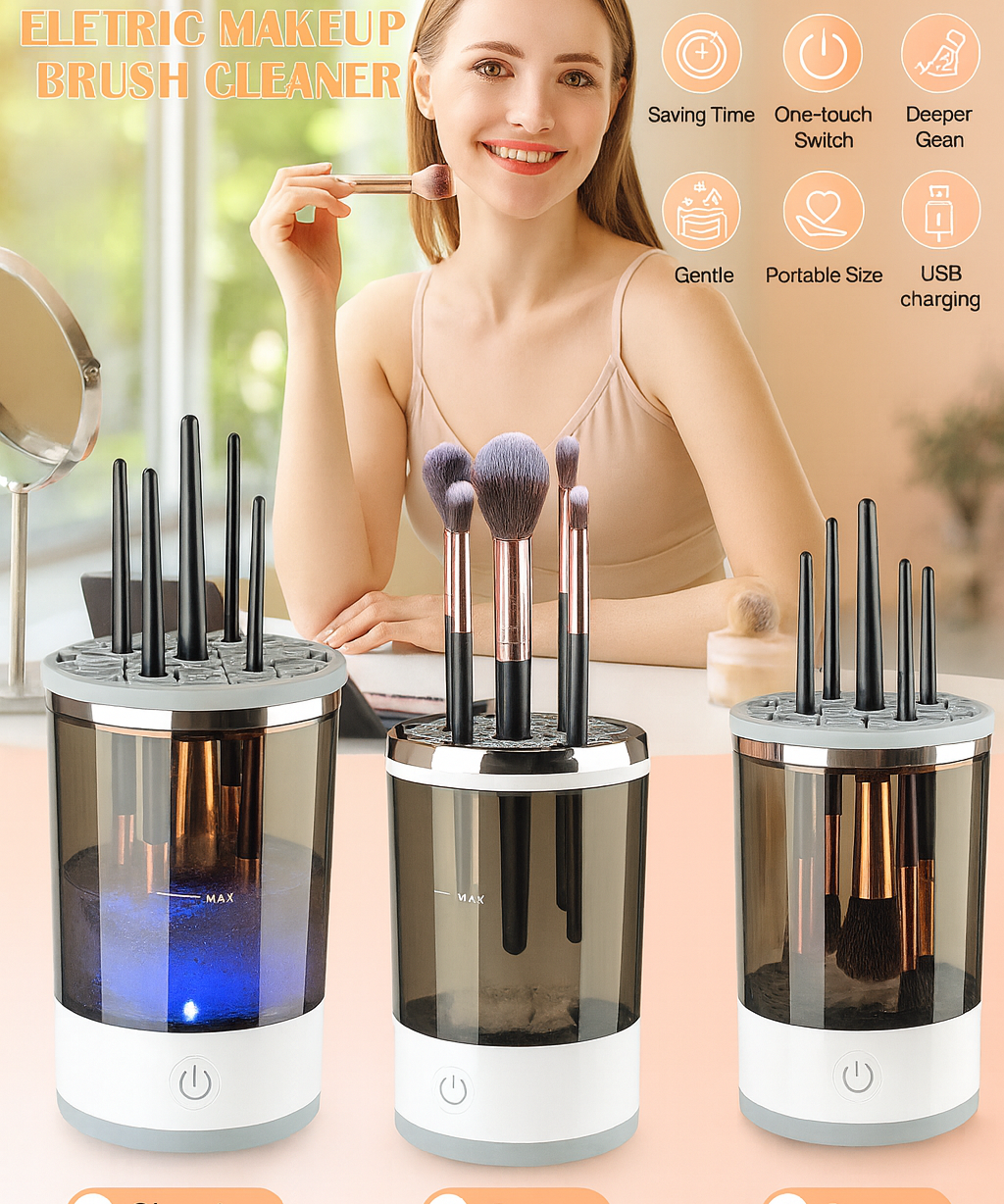 Electric Makeup Brush Cleaner with Automatic & Manual Cleaning Modes