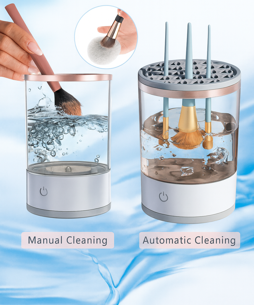 Electric Makeup Brush Cleaner with Automatic & Manual Cleaning Modes