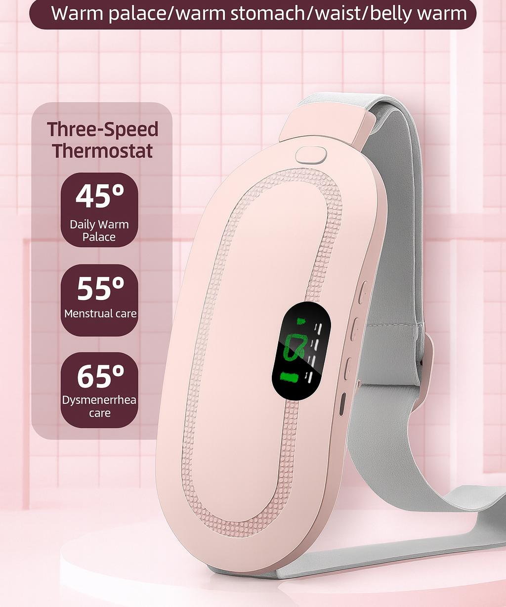 Electric Period Pain Relief Belt Heating Pad Massager for Women Comfort