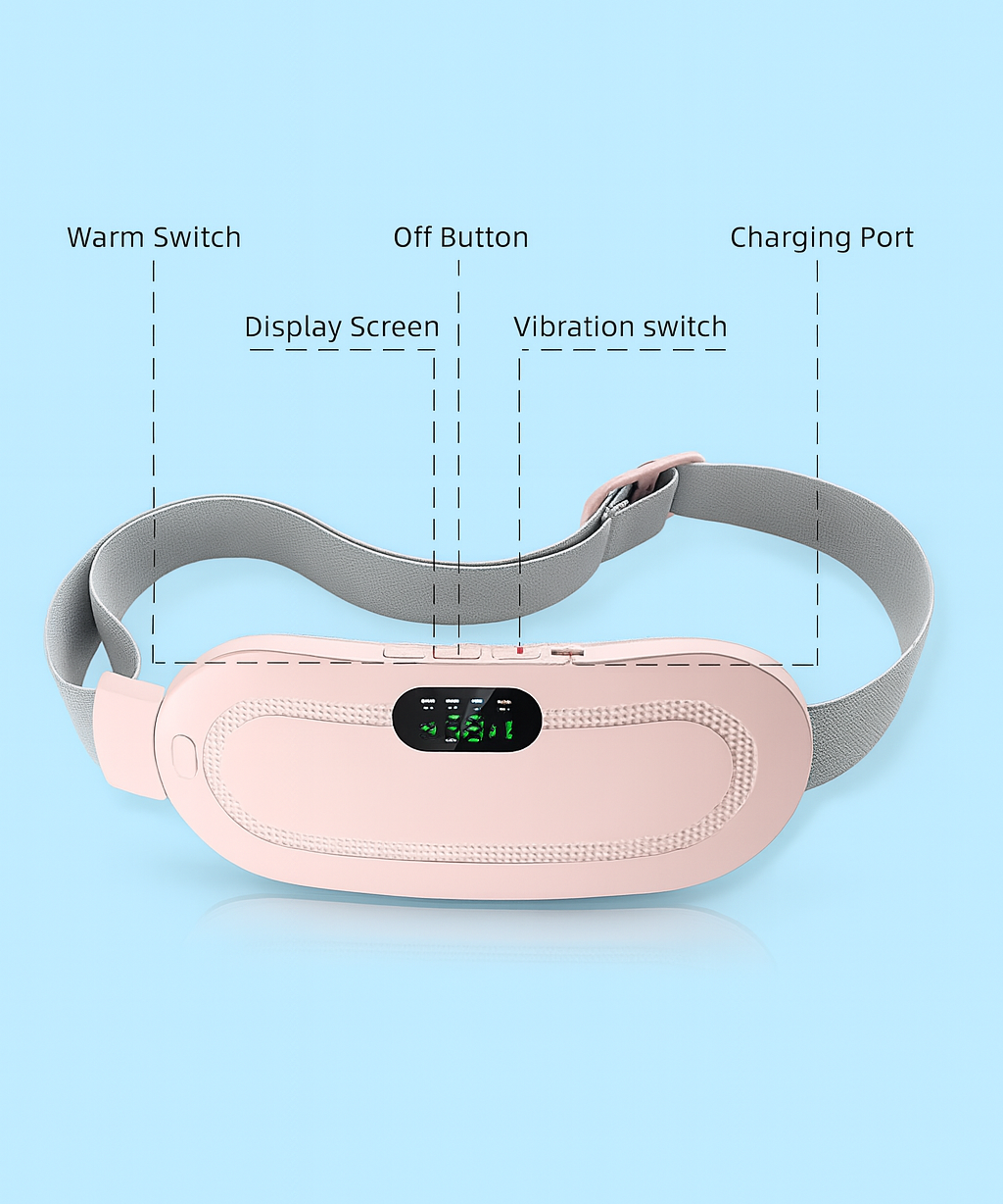 Electric Period Pain Relief Belt Heating Pad Massager for Women Comfort