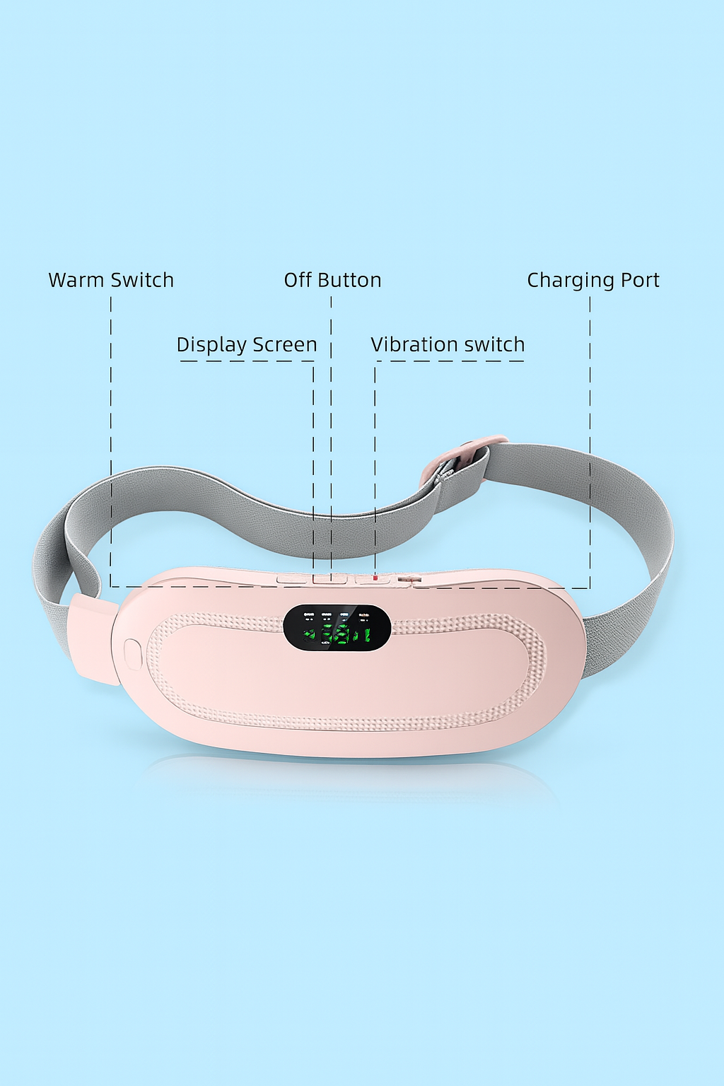 Electric Period Pain Relief Belt Heating Pad Massager for Women Comfort