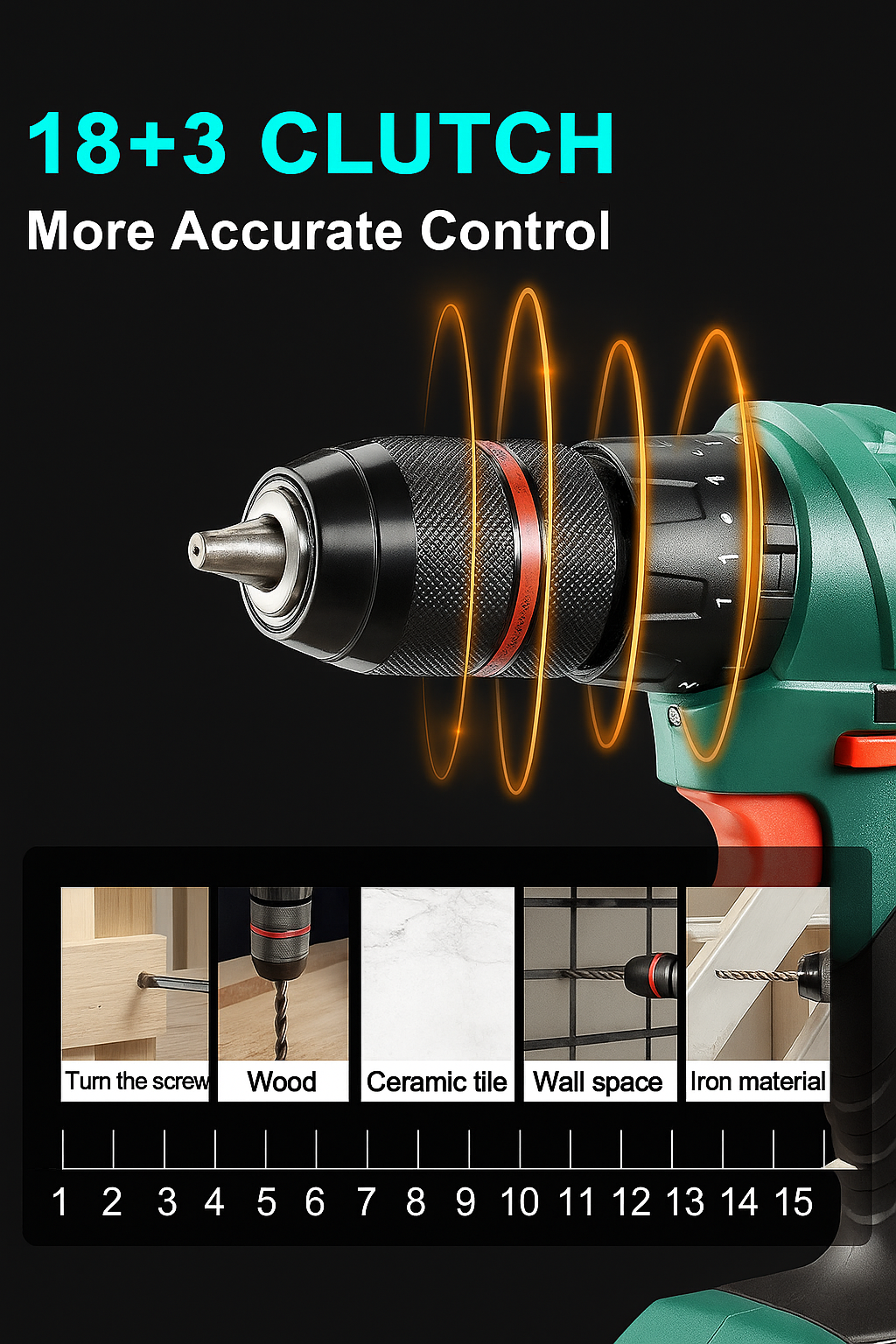 Electric Drill Double Battery Cordless Power Tool Set for Home Repair