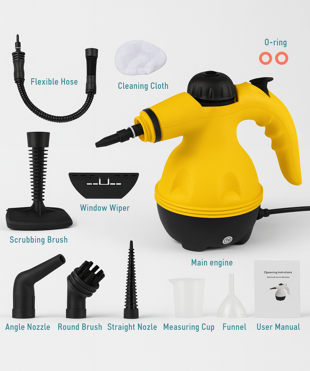 Handheld Steam Cleaner 1000W with Multi Nozzle Accessories for Home Cleaning