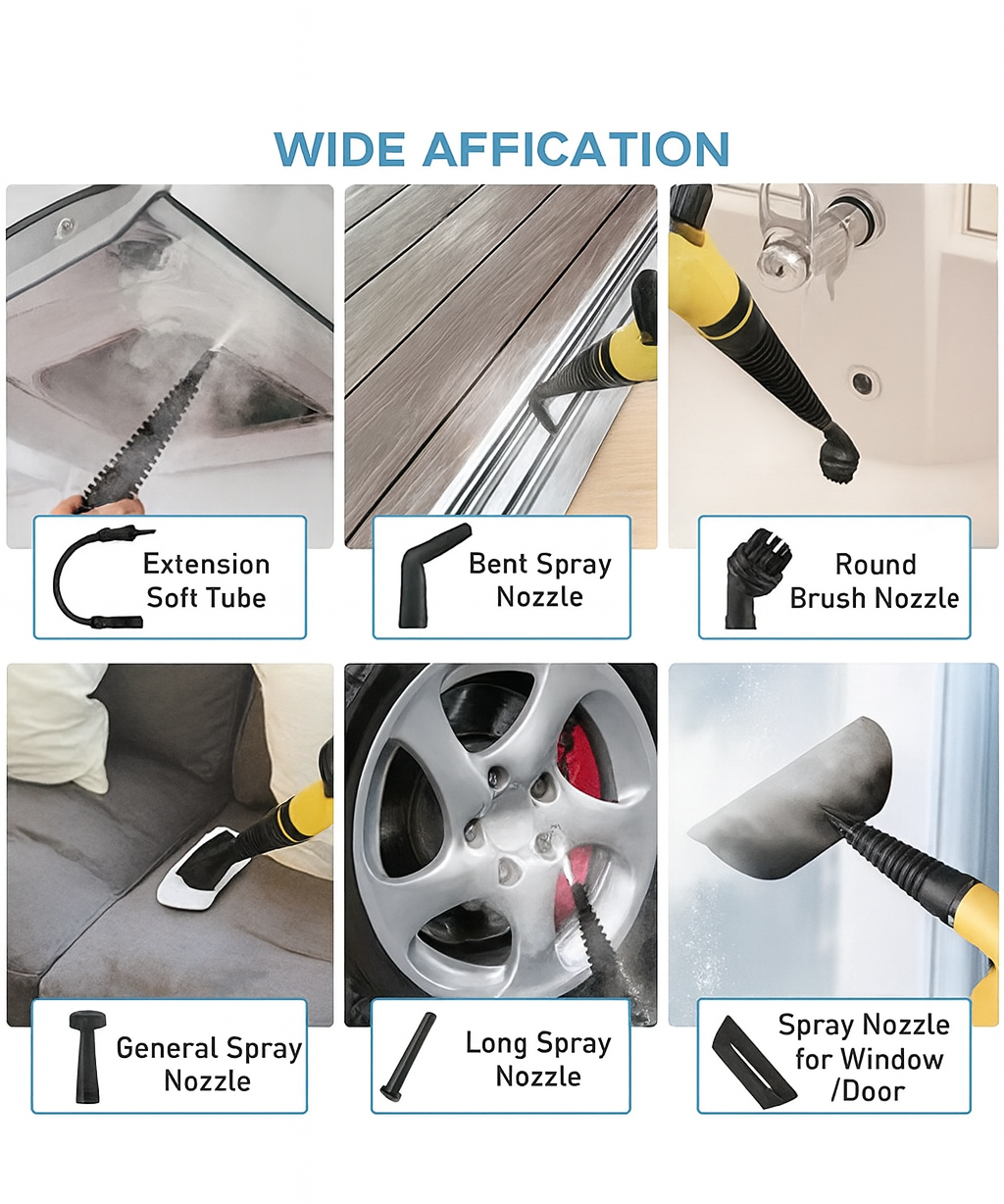 Handheld Steam Cleaner 1000W with Multi Nozzle Accessories for Home Cleaning