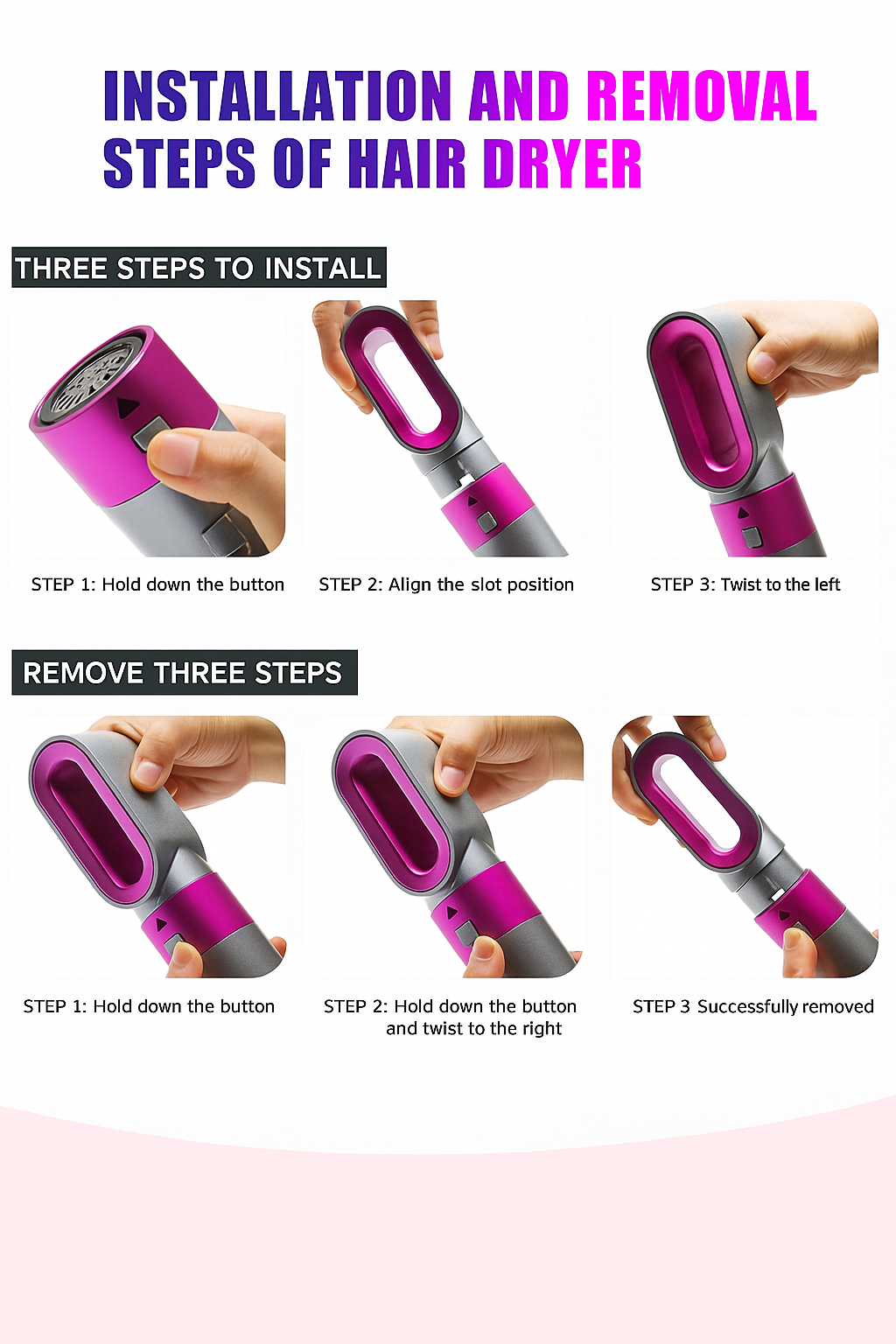 Hot Air Styler 5 in 1 Hair Dryer Brush Volumizer Straightener Curler Set