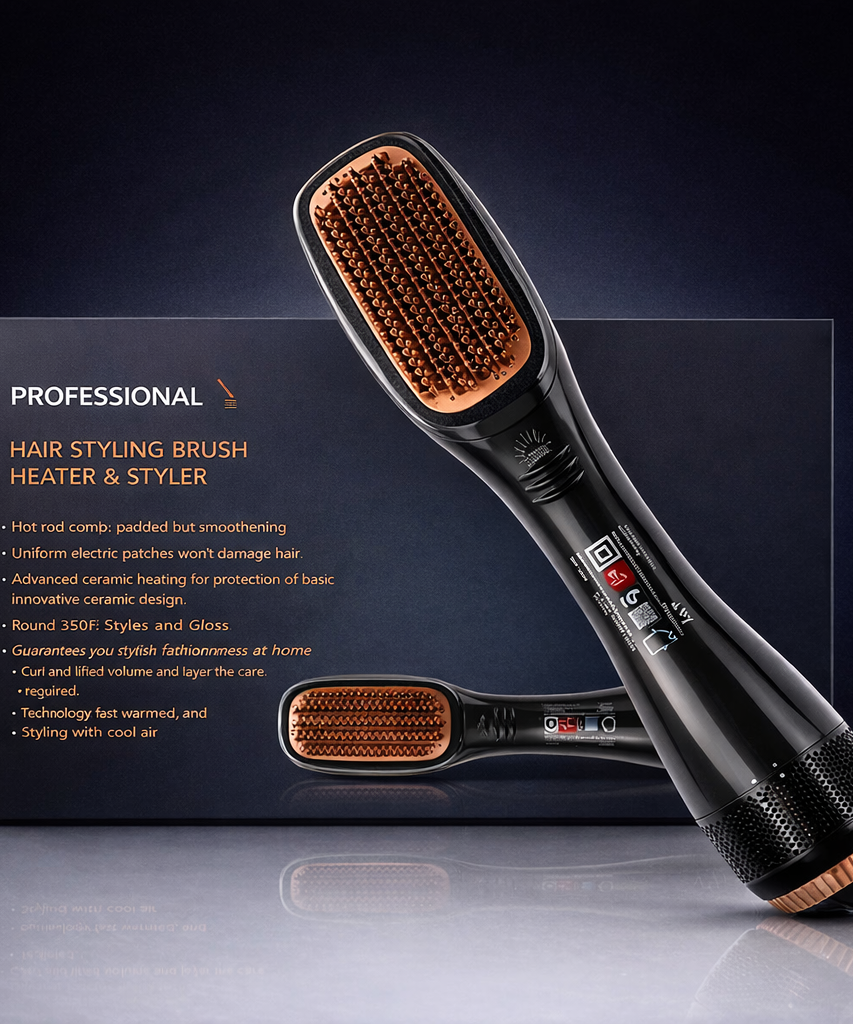 2 in 1 Hair Dryer & Styler Brush 1200W Ionic Hot Air Straightening Comb