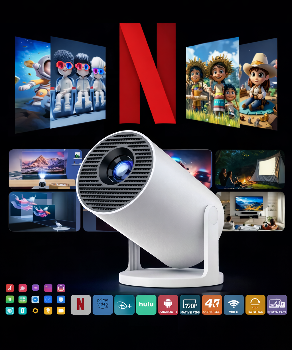 HY-300 Home Theatre Multimedia Projector with Highlight Coating Lens