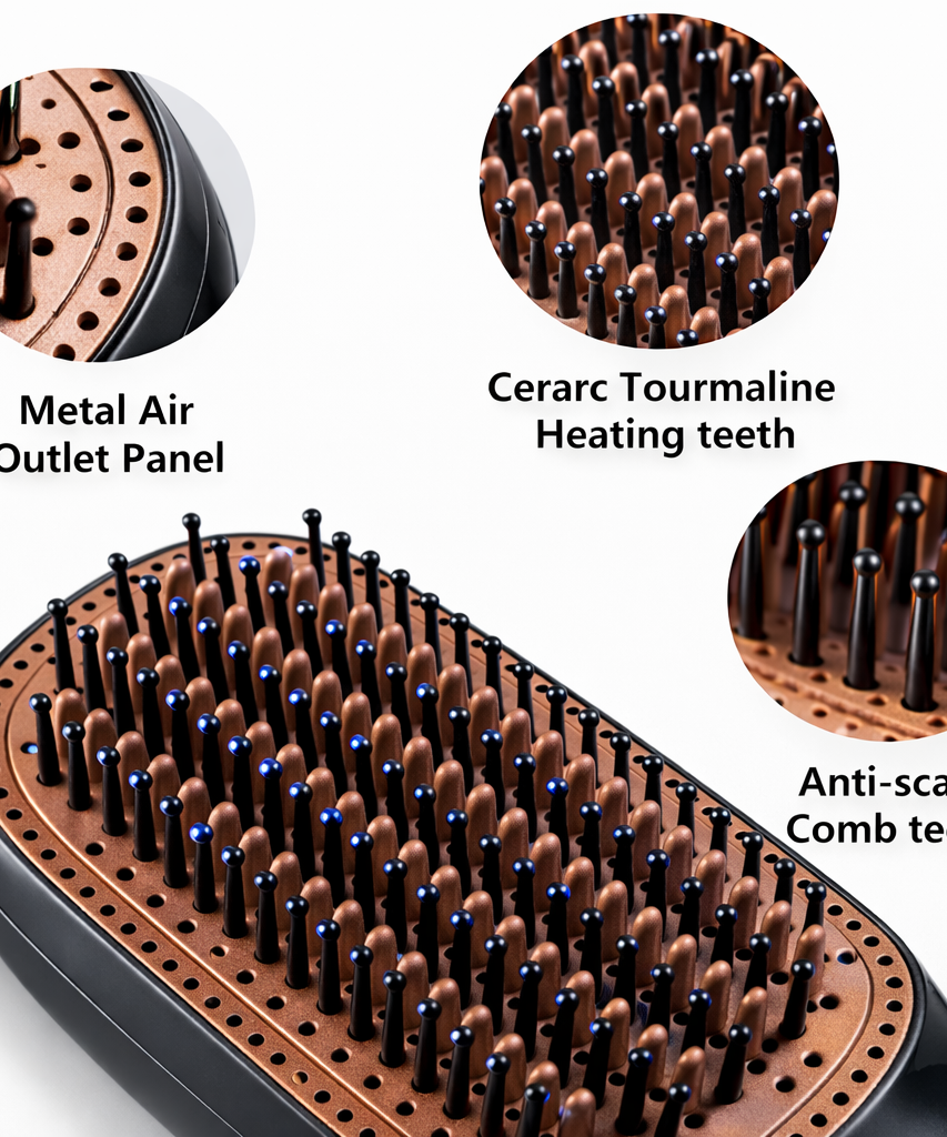 2 in 1 Hair Dryer & Styler Brush 1200W Ionic Hot Air Straightening Comb