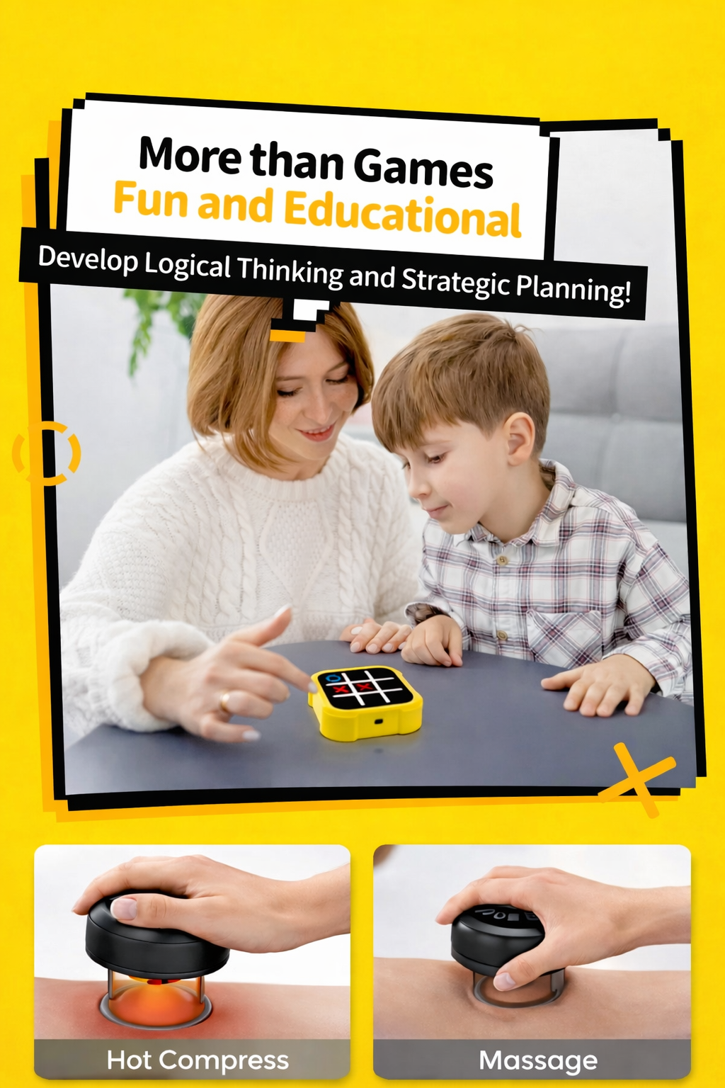 Tic Tac Toe Bolt Board Game – Kids Educational Toy 3+