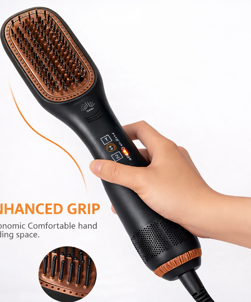 2 in 1 Hair Dryer & Styler Brush 1200W Ionic Hot Air Straightening Comb