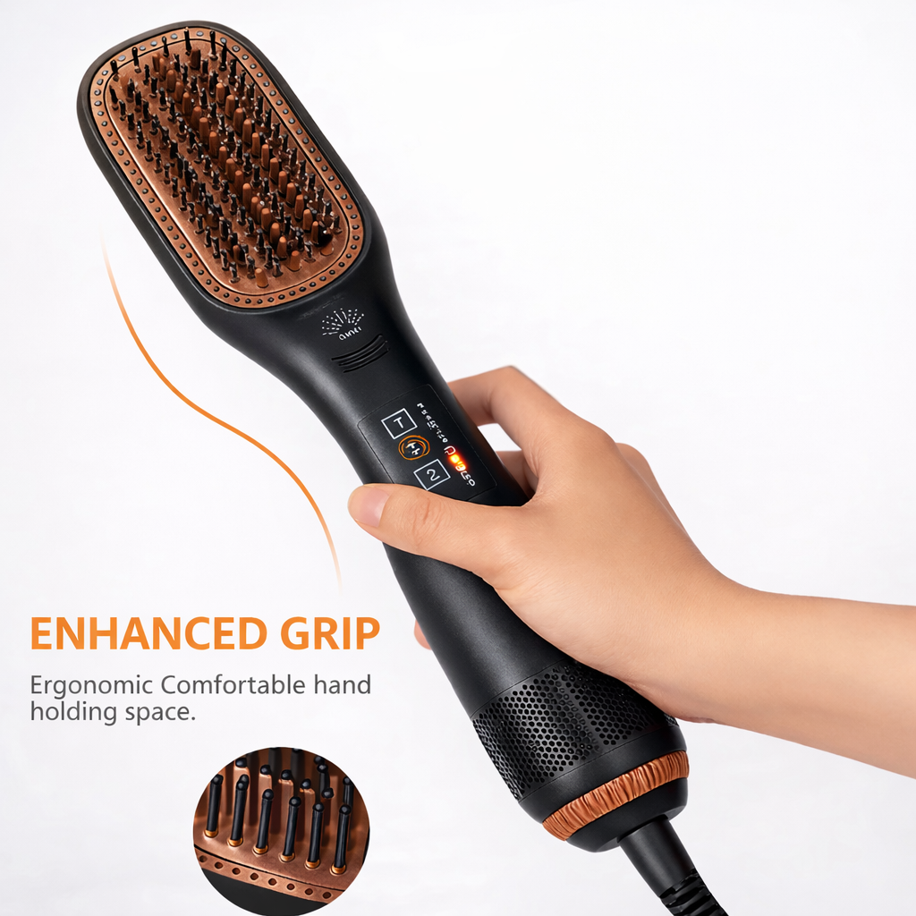 2 in 1 Hair Dryer & Styler Brush 1200W Ionic Hot Air Straightening Comb