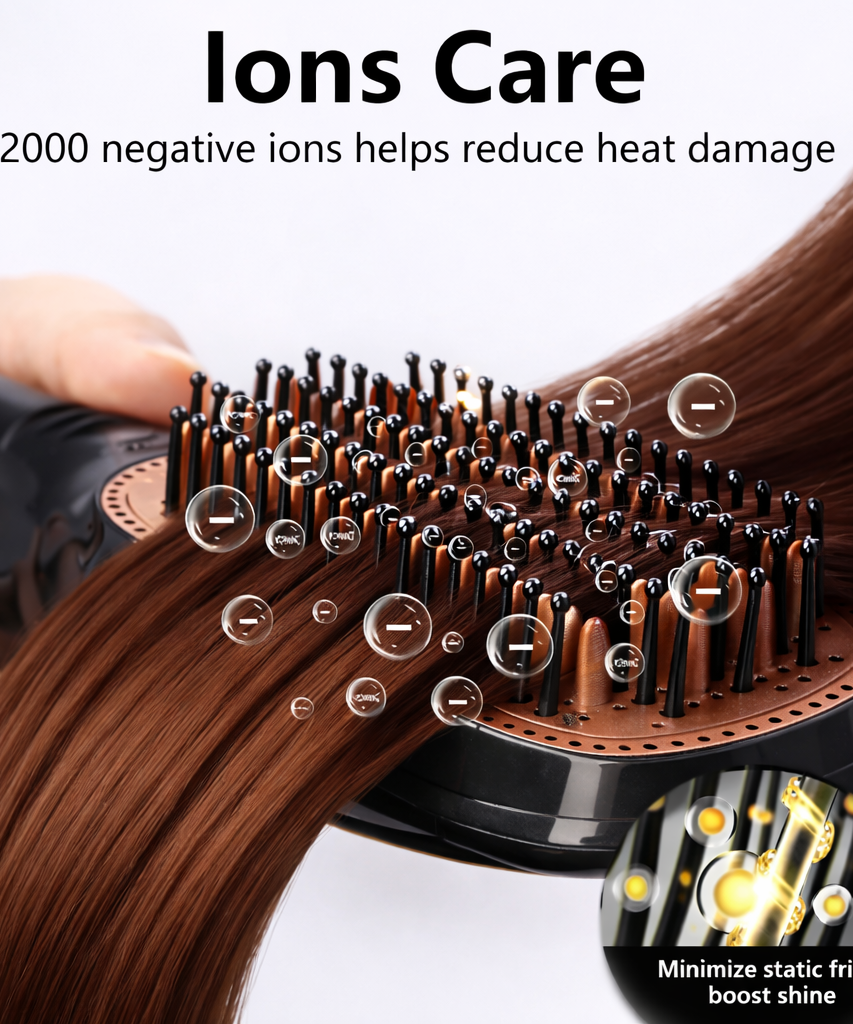 2 in 1 Hair Dryer & Styler Brush 1200W Ionic Hot Air Straightening Comb