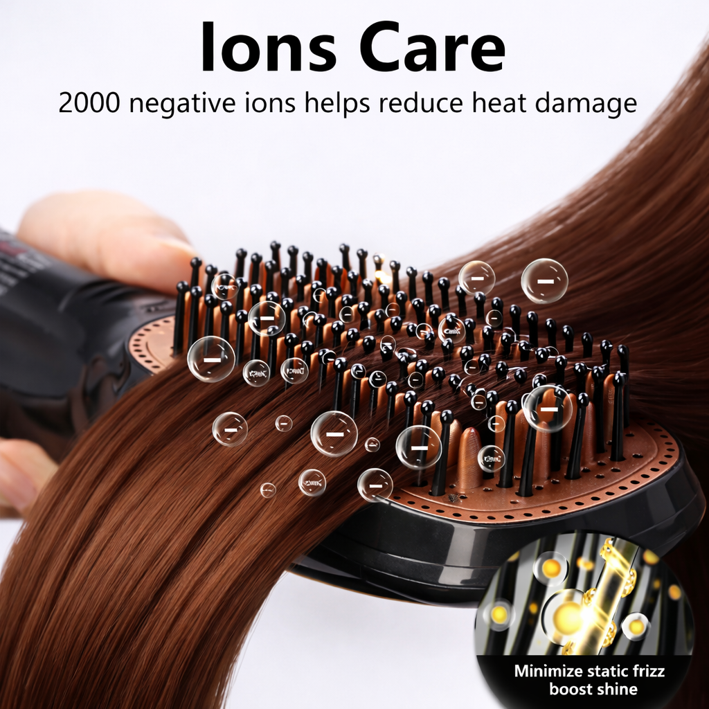 2 in 1 Hair Dryer & Styler Brush 1200W Ionic Hot Air Straightening Comb