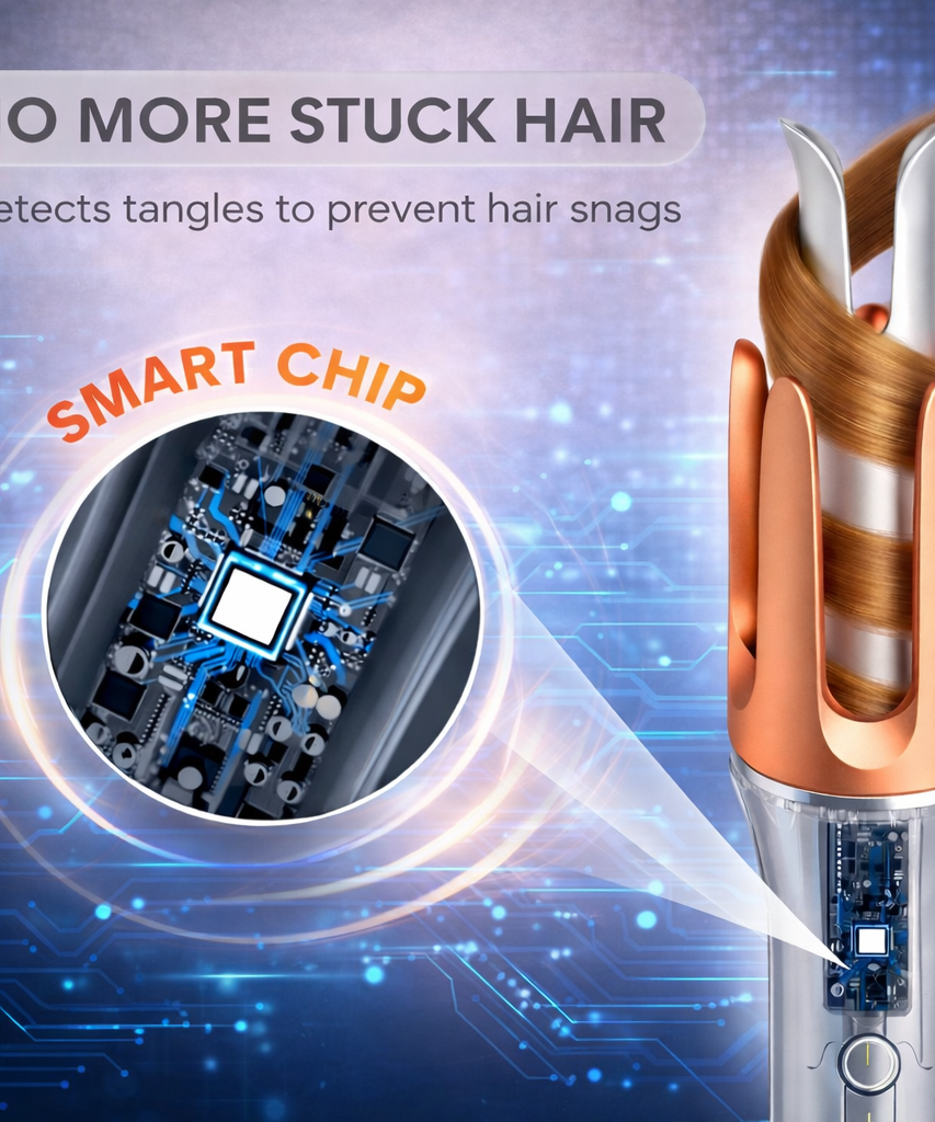 Automatic One-Touch Hair Curler 39W with Anti-Scald and Anti-Tangle Protection