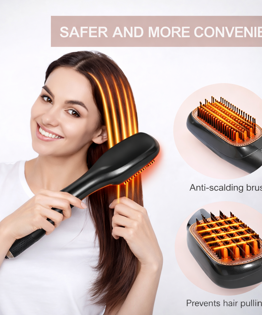 2 in 1 Hair Dryer & Styler Brush 1200W Ionic Hot Air Straightening Comb