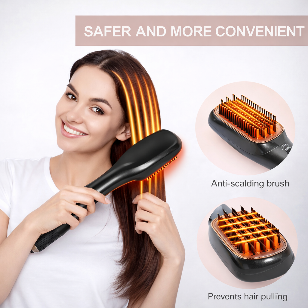 2 in 1 Hair Dryer & Styler Brush 1200W Ionic Hot Air Straightening Comb