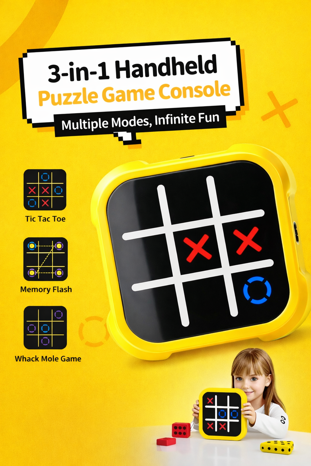 Tic Tac Toe Bolt Board Game – Kids Educational Toy 3+